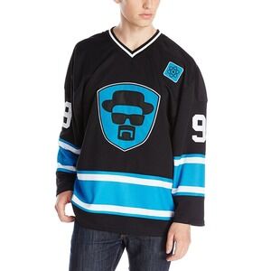 Breaking Bad Heisenberg 99 Hockey Jersey Walter White Black‎ Blue Medium TV Show